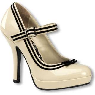 Cremefarbene Pumps mit Plateau 36