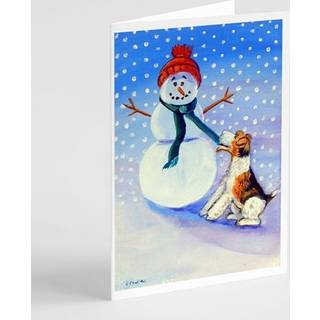 Snowman med Fox Terrier lykønskningskort og konvolutter pakning af 8