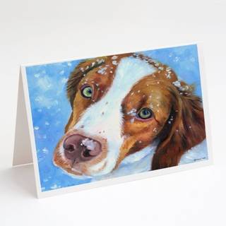 Snow Baby Brittany Spaniel lykønskningskort og konvolutter pakning af 8