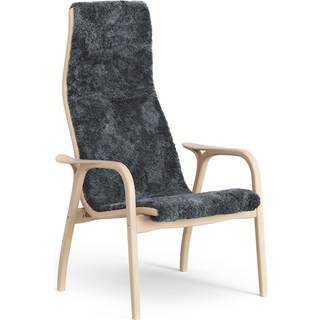 Swedese Laminett lænestol lakeret bøg/fåreskind Charcoal (mørkegrå)