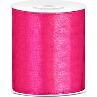 Hot pink satinbånd 100mm