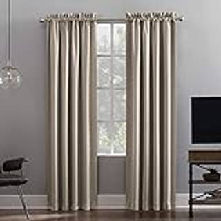 Sun Zero Oslo Theatre Grade Extreme Total Blackout Rod Pocket Curtain Panel 52 """" X 84 """" Stone