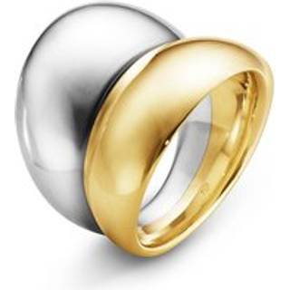 Georg Jensen Curve ring bred, 501, sølv og guld-Str_54