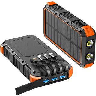 Psooo M2 Trådløs Solcelle Powerbank - 20000mAh - Blå