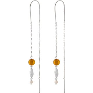 Pernille Corydon Amber Glow Earrings Øreringe i Sterling Sølv med Rav