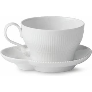 Royal Copenhagen Hvid Elements kop m. under kop - 26 cl