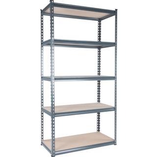 Stålreol 5 hylder, 200 kg, 180x90x45 cm