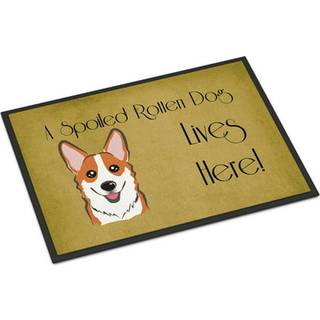 """" Caroline's Treasures BB1502Mat Red Corgi forkælet hundeliv her indendørs eller udendørs mat 18 x 27 """" ""Multicolor"" ""