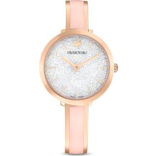 Crystalline Delight Uhr, Schweizer Produktion, Metallarmband, Rosa, Roségoldfarbenes Finish