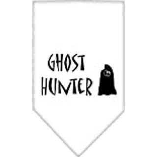 Ghost Hunter Screen Print Bandana White Large