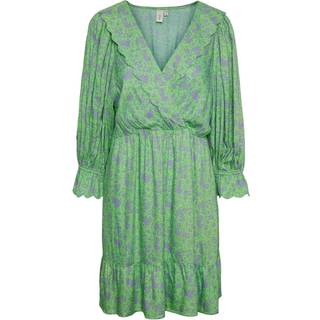 YAS 3/4 kjole yasstelli - Summer Green Purple flowers - S