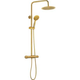 Nortiq brusesystem med termostat og 22 cm brusehoved, antik messing look