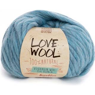Katia Love Wool 110 Lys blå Indhold:85% uld, 15% alpaca Vægt/længde: 100 g = ca. 50 meter Anbefalede pinde: 12-15 mm Strikkefasthed: 10 x 10 cm = 7 m x 9 p Vask:Håndvask / Tåler ikke tørretumbling.