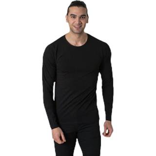 Ensfarvet O-hals Langærmet T-shirt