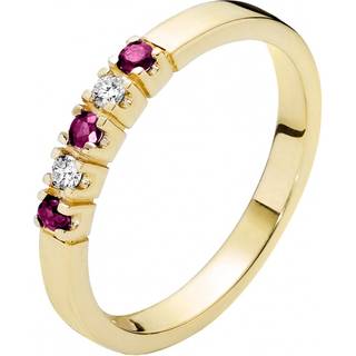 Lund Copenhagen 14 kt. Alliance ring med safir og diamanter