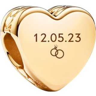 Pandora Engraving Heart Charm - Gold