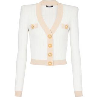 Balmain Metallic knit cardigan - white - XL