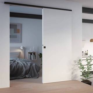 Slimline Glat kompakt skydedør højrehængt m/sort square greb - Safco Doors, M10x22 (92,5 x 214 cm)