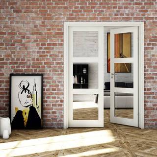 Kvadrat 3 Dobbelt Massiv Glasdør - Safco Doors, M17,3x21 (2 x 82,5 x 204 cm)
