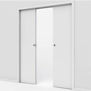 Dobbelt glat kompakt / massiv skydedør med 95/120 indbygningskarm - Safco Doors, M17x21 (2 x 82,5 x 204 cm)