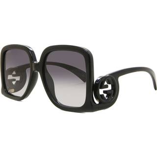 Gucci Kvinde GG1326S 001 Solbriller Plast Sort Grå Oversize Skygge