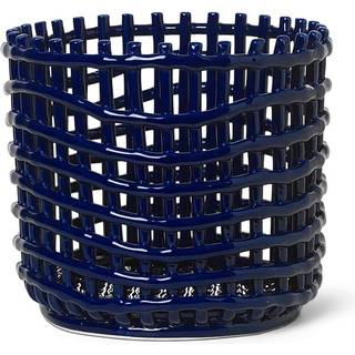 Ferm Living Ceramic flettet kurv Ø23,5 cm Blå