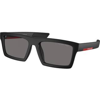 Prada Linea Rossa Mand PS 02ZSU 1BO02G Solbriller Nylon Sort Grå Firkantet Polariseret
