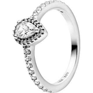 Pandora Classic Teardrop Halo Ring - Ring Size 52 - Silver