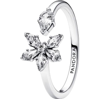 Pandora Sparkling Herbarium Cluster Open Ring - 60 - Silver