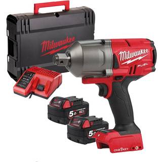 Milwaukee M18 ONEFHIWF34-502X Slagnøgle med batteri og oplader