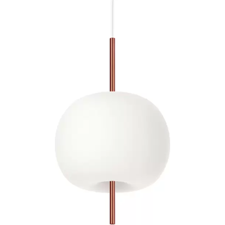 kdln Kushi hængelampe, kobberfarve/hvid, Ø 16 cm, glas