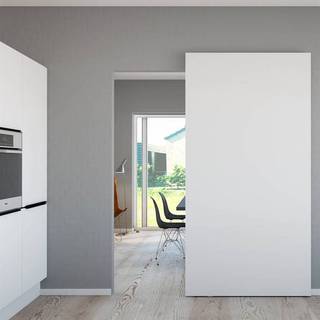 Skyline Glat kompakt skydedør med skjulte beslag - Safco Doors, M9x21 (118 x 220 cm)
