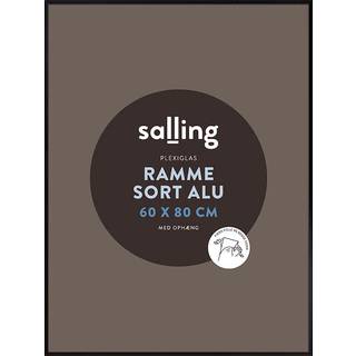 Sort ramme m. plexiglas - 60x80 cm (På lager i varehus)