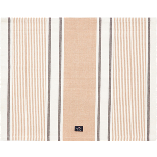 Lexington Striped Organic Cotton Rib Dækkeserviet 40x50 Cm Beige/ - Dækkeservietter & Coasters Bomuld Hvid - 12413006-2600-PL10