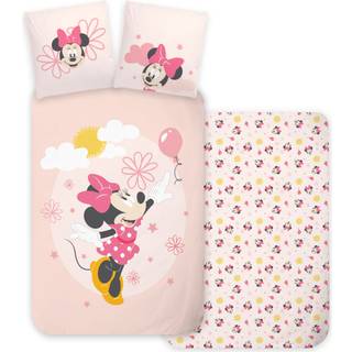 Minnie Mouse sengetøj - 140x200 cm - Minnie med ballon - Børnesengesæt i 100% bomuld