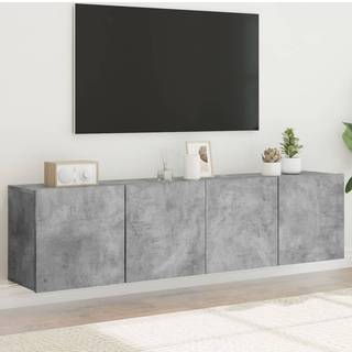 væghængte tv-borde 2 stk. 80x30x41 cm betongrå