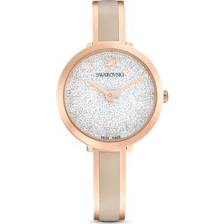 Crystalline Delight Uhr, Schweizer Produktion, Metallarmband, Grau, Roségoldfarbenes Finish