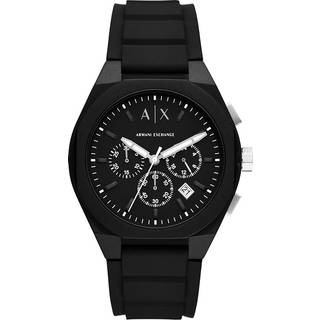 Armani Exchange Chronograph Black Silicone Strap Black Dial Men’s Watch AX4161