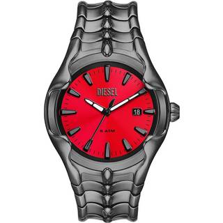 Diesel Vert Date Gunmetal Stainless Steel Red Dial Men's Watch DZ2199