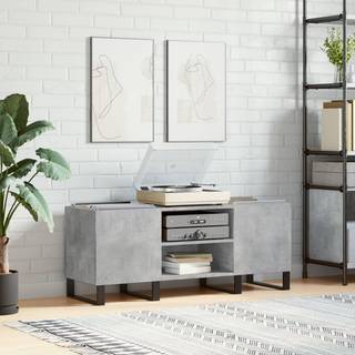 vinylskab 121x38x48 cm konstrueret træ betongrå