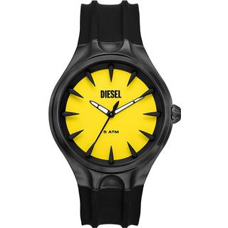 Diesel Streamline Black Silicone Strap Yellow Dial Men's Watch DZ2201