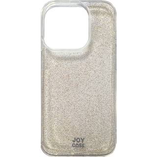 iPhone 15 Pro Joy Case Hybrid Glitter Cover - Gennemsigtig / Guld