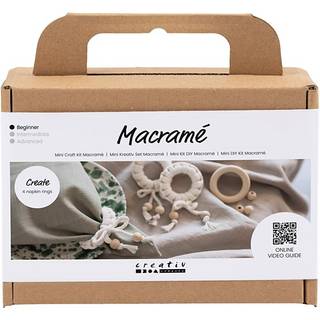 Mini DIY Macramé Kit til Servietringe - Off White
