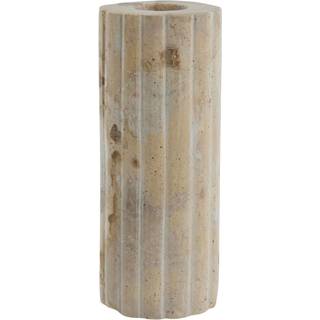 Lene Bjerre Eliana Candlestick 12.5x4.5 Cm. Marble Lysestage Hør - Lysestager Marmor Linen - A00024903