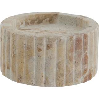 Lene Bjerre Eliana Candlestick 12.5x4.5 Cm. Marble Lysestage Hør - Lysestager Marmor Linen - A00024905
