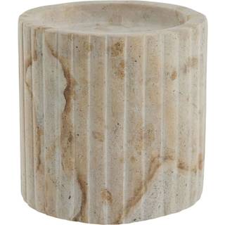 Lene Bjerre Eliana Candlestick 12.5x4.5 Cm. Marble Lysestage Hør - Lysestager Marmor Linen - A00024904