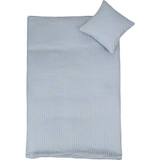 Junior sengetøj i 100% bomuldssatin - 100x140 cm - Lyseblåt ensfarvet sengesæt - Borg Living sengelinned