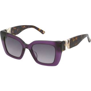 Nina Ricci Kvinde SNR378V 916 Solbriller Acetat Violet Røg Firkantet Normal Skygge