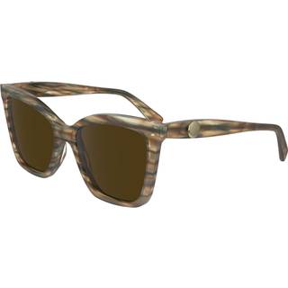 Longchamp LO742S 211 54 Solbriller Kvinder Brun - Striped Dark Brown Petrol Blue - 54mm