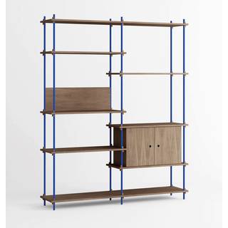 Moebe Shelving System s.200.2.C - Smoked-Oak/Deep-Blue